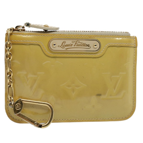 Louis Vuitton Handbags - LOUIS VUITTON Vernis Pochette Cle NM Coin Purse Beige M91763 LV Auth bs8720